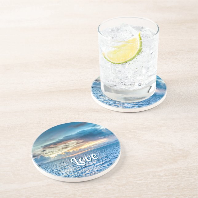Bora Bora Ocean View Photograph Coaster (Side)