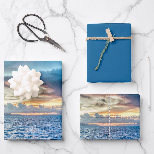 Bora Bora Ocean View Photograph  Wrapping Paper Sheet (Front)