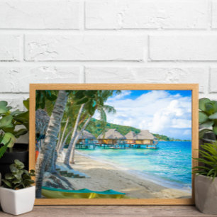 Bora Bora Pacific Islands Overwater Bungalows Poster