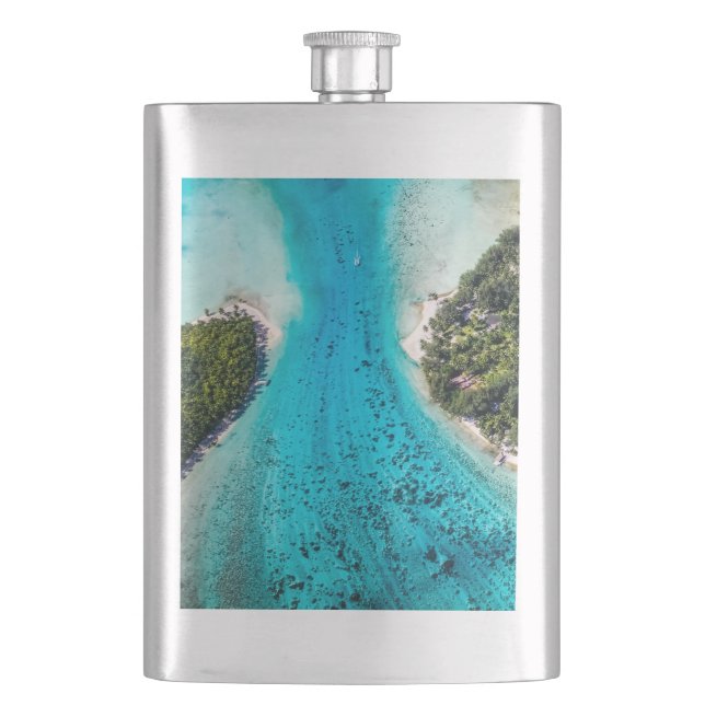 Bora Bora - Pathway To The Ocean Hip Flask (Front)