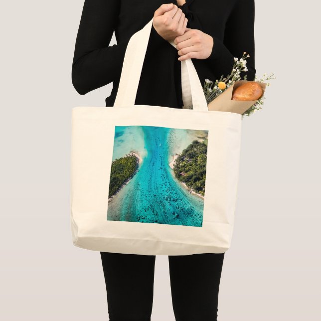 Bora Bora - Pathway To The Ocean Large Tote Bag (Front (Product))