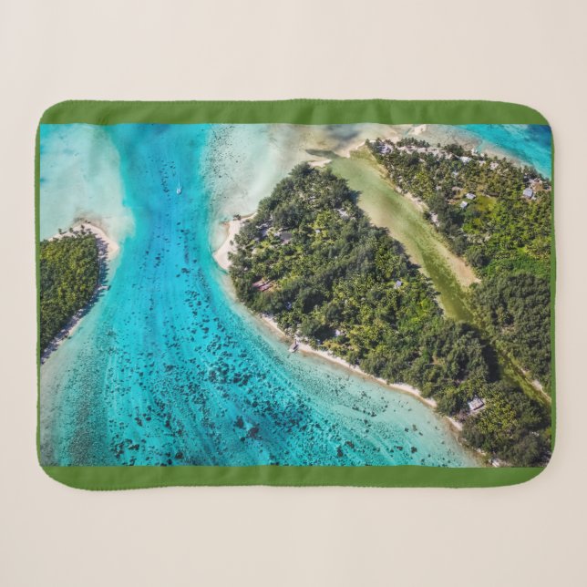 Bora Bora - Pathway To The Ocean Sherpa Blanket (Front (Horizontal))