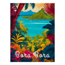 Bora Bora Polynesia Travel Poster