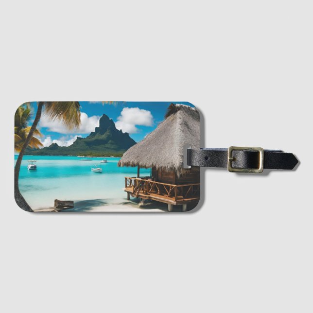 Bora Bora Postcard (2) Luggage Tag (Front Horizontal)