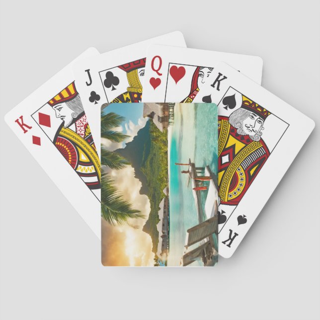Bora Bora Postcard (Bora Bora d) Playing Cards (Back)