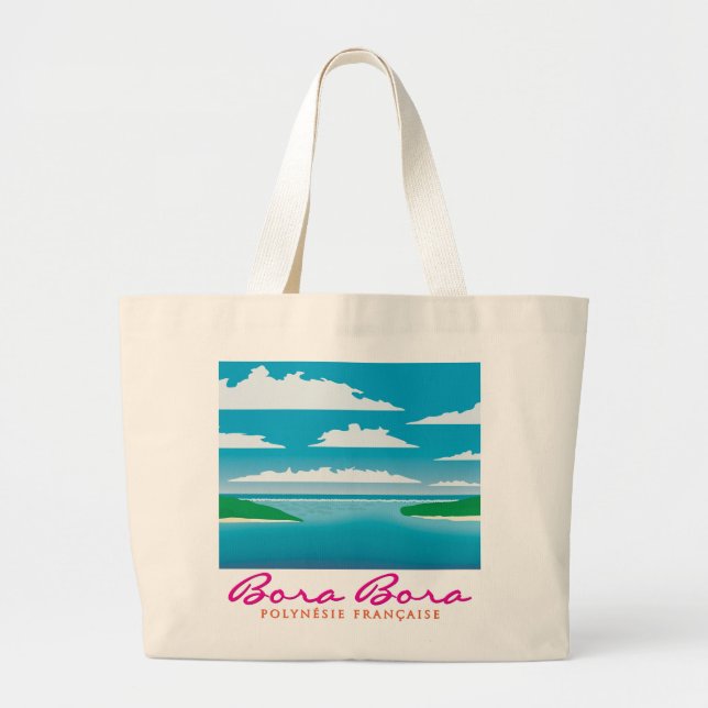 Bora Bora reef Large Tote Bag (Front)