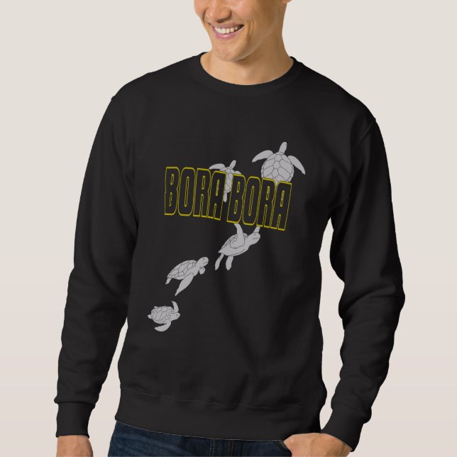 Bora Bora Sea Turtles Scuba Diving with Turtles Sweatshirt (Front)