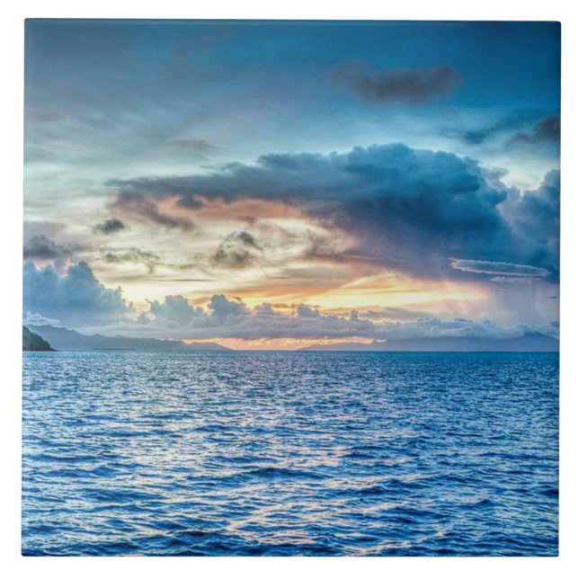 Bora-bora, South Pacific island Ceramic Tile (Front)