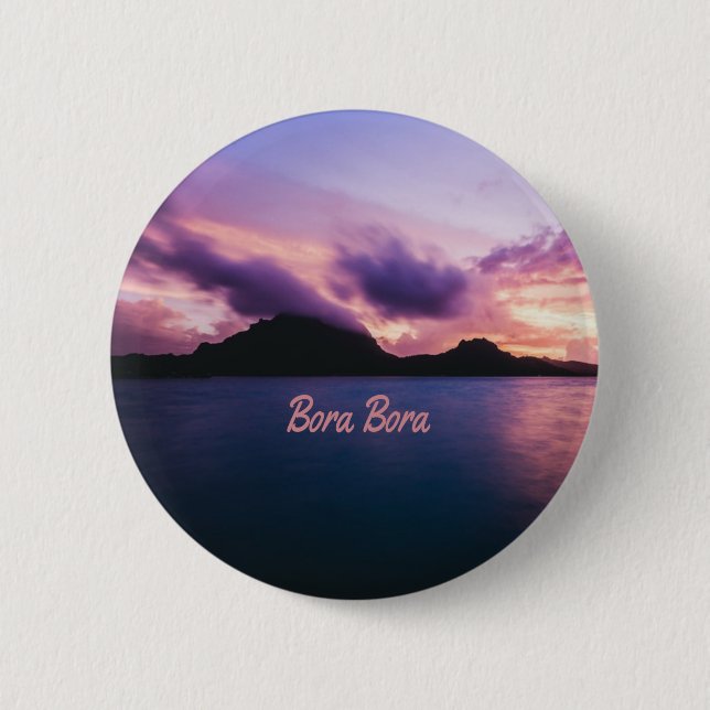 Bora Bora Suset Island Beach 6 Cm Round Badge (Front)