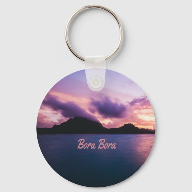 Bora Bora Suset Island Beach Key Ring (Front)