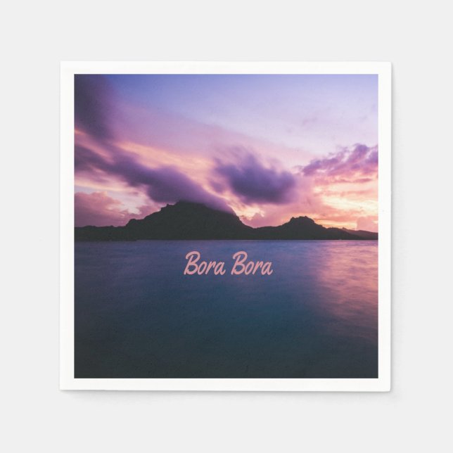 Bora Bora Suset Island Beach Napkin (Front)
