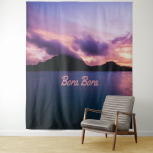 Bora Bora Suset Island Beach Tapestry