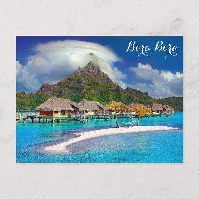 Bora Bora Tropical Island Beach Ocean Postcard (Front)
