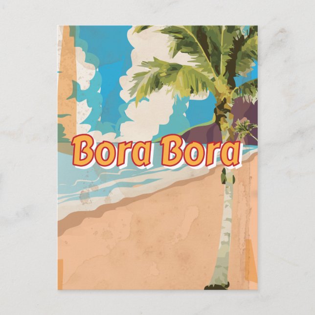 Bora Bora Vintage travel poster Postcard (Front)