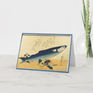 Bora (Grey Mullet) Hiroshige's Japanese Fish Print Card