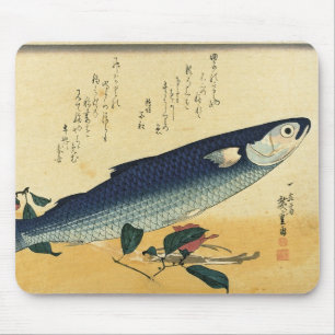 Bora (Grey Mullet) Hiroshige's Japanese Fish Print Mouse Pad