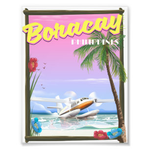 Boracay Philippines beach travel poster