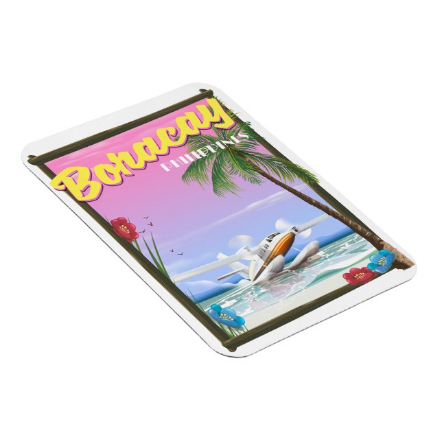 Boracay Philippines beach travel poster Magnet (Right Side)