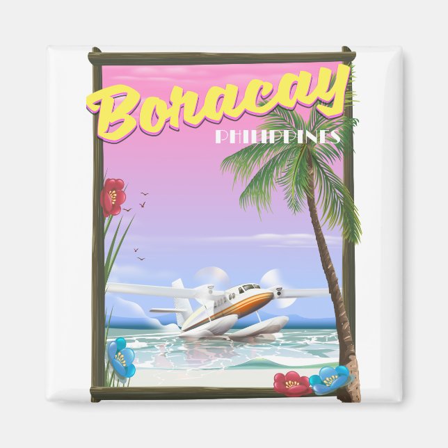 Boracay Philippines beach travel poster Magnet (Front)