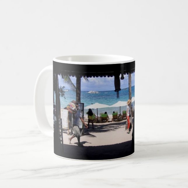 Boracay Philippines view over the Beach to the Sea Coffee Mug (Front Left)