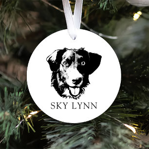 Borador Dog Hand Drawing Personalised Ceramic Ornament
