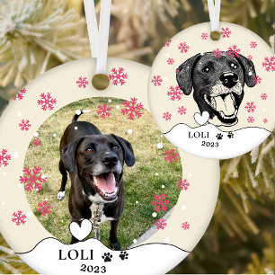 Borador Dog Personalized Hand Drawing Ceramic Ornament