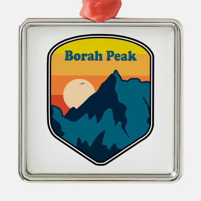 Borah Peak Idaho Sunrise Metal Ornament (Front)