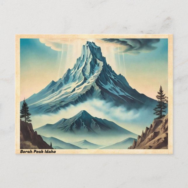 Borah Peak Idaho Vintage Travel Postcard (Front)