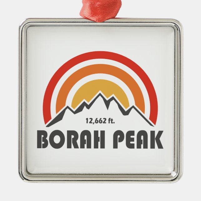 Borah Peak Metal Ornament (Front)