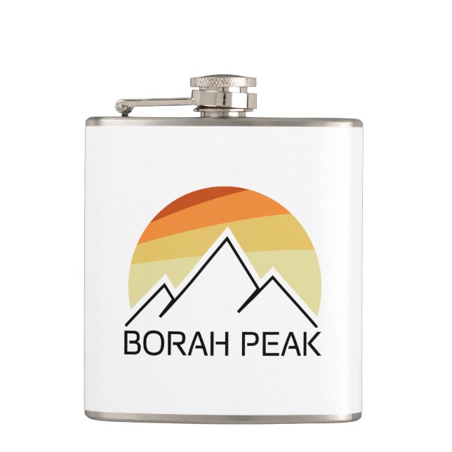 Borah Peak Retro Hip Flask (Front)