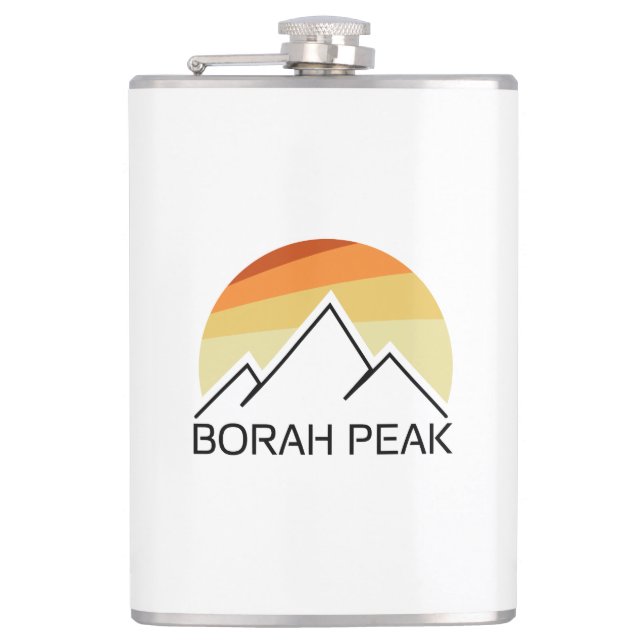 Borah Peak Retro Hip Flask (Front)