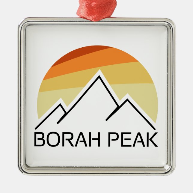Borah Peak Retro Metal Ornament (Front)