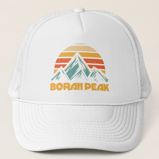 Borah Peak Retro Turquoise Trucker Hat (Front)