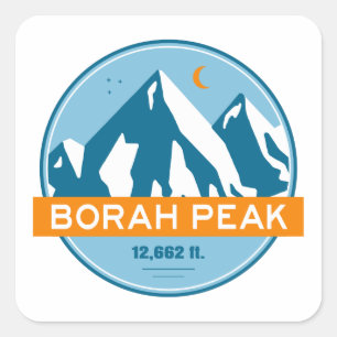 Borah Peak Stars Moon Square Sticker