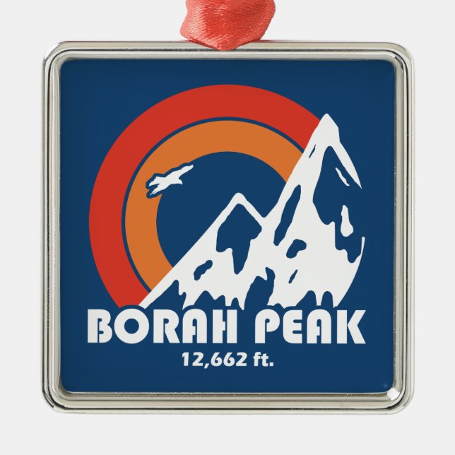 Borah Peak Sun Eagle Metal Ornament (Front)