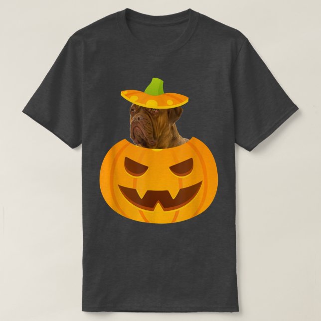 Bordeau Peeking out of JackoLantern  T-Shirt (Design Front)