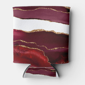 Bordeaux Agate and Gold Can Cooler