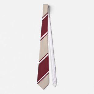 Bordeaux and Royal Champagne Striped Tie