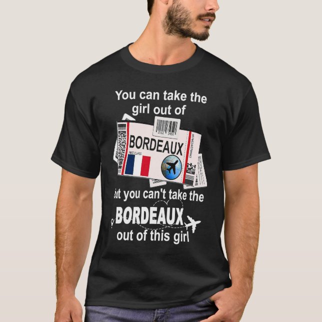 Bordeaux Boarding Pass  Bordeaux Girl  Bordeaux T-Shirt (Front)