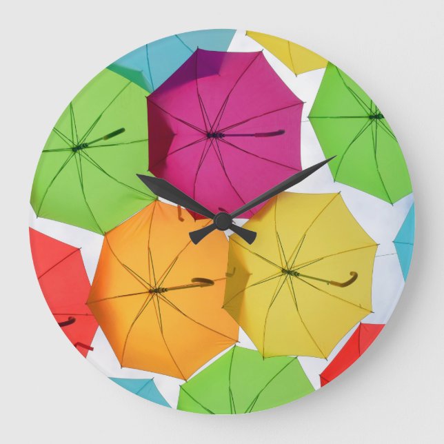 Bordeaux, Brollies. An umbrella canopy in France Large Clock (Front)