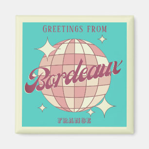 Bordeaux City France Retro Vintage teal souvenir Magnet