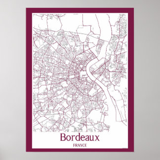 Bordeaux France City Map Poster