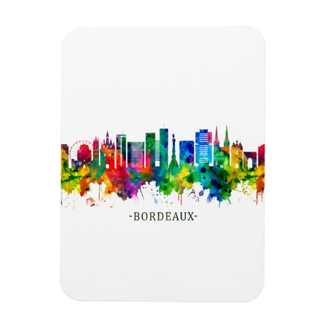 Bordeaux France Skyline Magnet (Vertical)