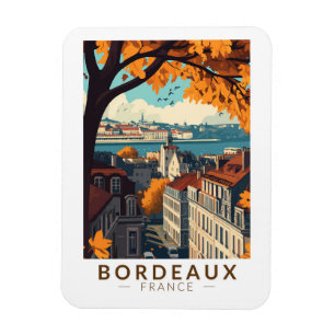 Bordeaux France Travel Art Vintage Magnet
