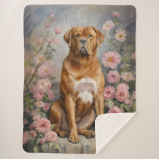 Bordeaux French Mastiff Dog Sherpa Blanket