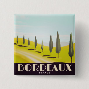 Bordeaux, french Vintage style travel poster 15 Cm Square Badge