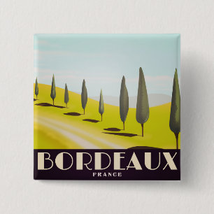 Bordeaux, french Vintage style travel poster 15 Cm Square Badge