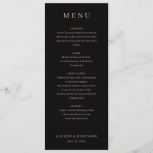 Bordeaux Gothic Paisley Wedding Menu