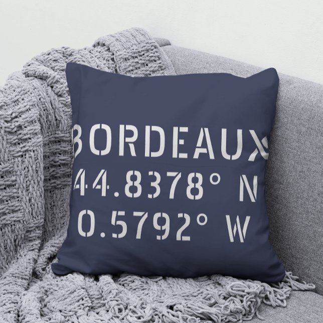 Bordeaux Latitude Longitude Cushion (Creator Uploaded)