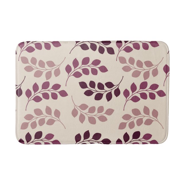 Bordeaux Modern Botanical Japandi Bath Mat (Front)